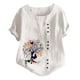 thumbnail image 1 of Gibobby Blusa Casual de Mujer Nueva camiseta algodón informal con estampado Retro literario y artístico elegante para mujer(Blanco,G), 1 of 4