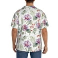 thumbnail image 5 of Vsdgher Orchids Flowers Print Men's Wrinkle Free Untucked Cuban Shirt Business Casual Button Down Shirts Short Sleeve Shirt, 5 of 7