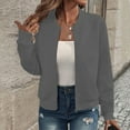 thumbnail image 2 of Bovemsi Cardigan Sweaters for Women Jacket Spring Light Pilot Thin Transition Long Sleeved Summer Round Neck Sweatshirt Zipper Coa Cardigans Lightweight, 2 of 5