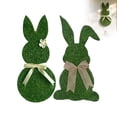 thumbnail image 3 of CY5O5ee 22inch Easter MossRabbit Wreath for Front Door Rabbit Shaped Hanging Sign Wooden Wreath with Burlap Bow for Spring Porch Wall Door Decor Indoor Outdoor Easter Decorations, 3 of 8