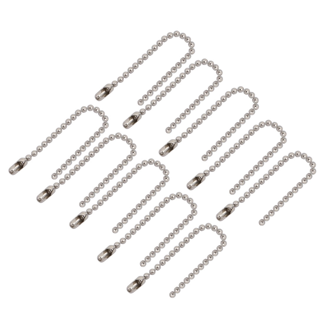 10Pcs Stainless Steel Clasp Chain Ball Keychain Silver Tone 1.5mm Dia 6cm Length 10Pcs Stainless Steel Clasp Chain Ball Keychain Silver Tone 1.5mm Dia 6cm Length