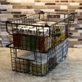 thumbnail image 7 of Set of 2 Storage Bins - Basket Set for Toy, Kitchen, Closet, and Bathroom Storage - Medium Shelf Organizers with Handles by Home-Complete (Black), 7 of 7