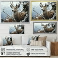thumbnail image 4 of Designart "Monochrome Photography Winter Deer painting II" Animals Wall Art Living Room, 4 of 5