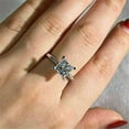 thumbnail image 2 of 3Ct Princess Cut Diamond Solitaire Engagement Ring 14K White Gold Plated 925 Silver, 2 of 3