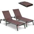 thumbnail image 1 of VEVOR Chaise Lounge Chair Outdoor Patio Lounge Chair Adjustable 5-Position 2 pcs, 1 of 9
