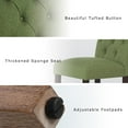 thumbnail image 6 of COLAMY Button Tufted Dining Chairs Set of 2, Parsons Upholstered Fabric Dining Room Chairs Kitchen Chairs with Wood Legs and Padded Seat, Green, 6 of 15