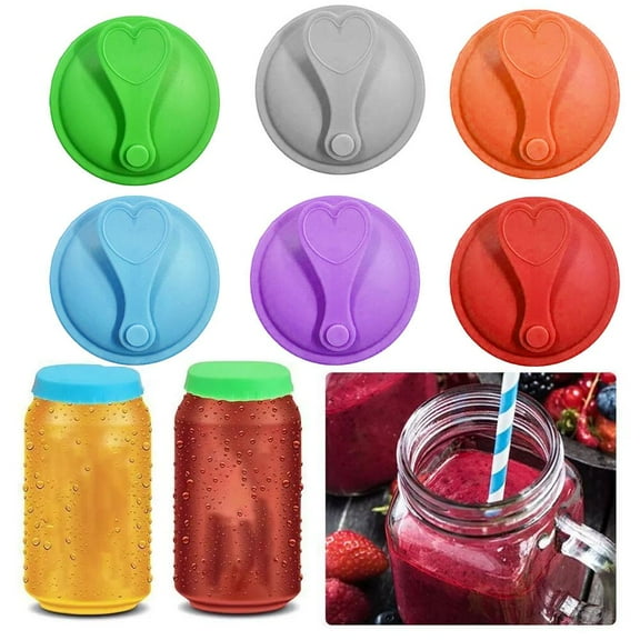 Ruifaya 1/6PCS Soda Can Lids Covers Silicone Caps Fresh Keeping Reusable Beer Coke Drink