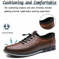 thumbnail image 2 of Men's Casual Leather Loafers Business Formal Comfort Driving Working Adjustable Breathable Lightweight Oxford Shoes Brown 12 US, 2 of 7