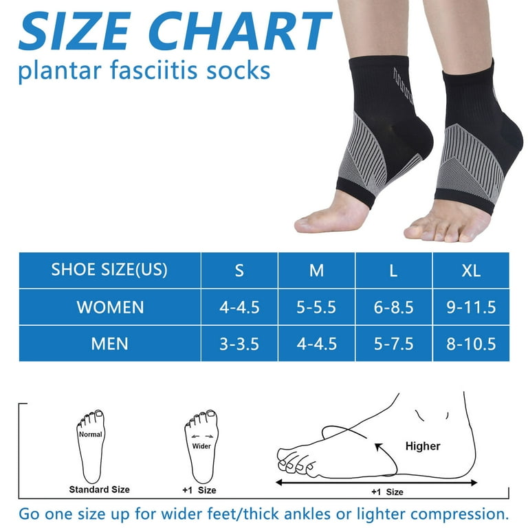 Aosijia Pack Ankle Compression Socks, Plantar Fasciitis Socks