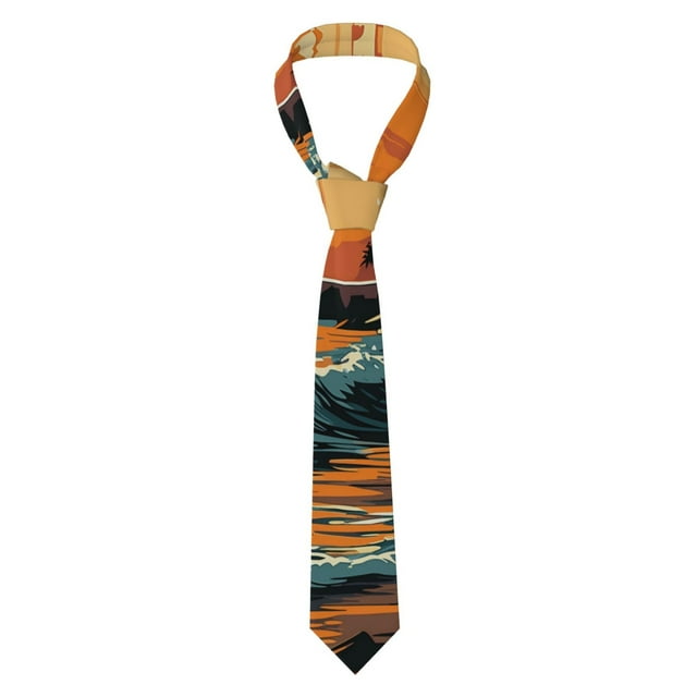 Balery Serene Ocean Sunset Corbata Clásica de Seda para Hombre, Corbata Tejida Jacquard, Corbatas Formales para Negocios y Bodas