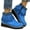 Blue, variant on Women's Platform Wedge Suede Ankle Boots Winter Warm Comfortable Non Slip Fringe Short Dress Booties