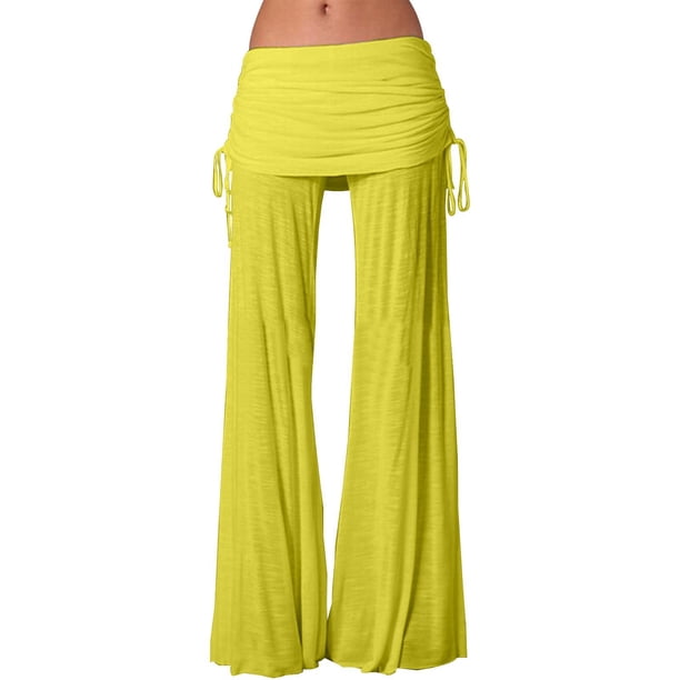 WILLBEST Pantalones Casuales para Mujer, Pantalones Deportivos de Pierna Ancha de Color Liso para Mujer con Cinturón, Ropa de Baile de Tiro Medio para Mayor Comodidad y Estilo. Chica