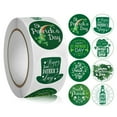 thumbnail image 3 of 1PC St Patricks Day Roll Stickers, Green Shamrock Round Sticker, Happy St. Patrick 's Day Design Envelope Stickers, Self-Adhesive Irish Clover Label Seal Sticker for Holiday Gift Card Envelope, 3 of 6