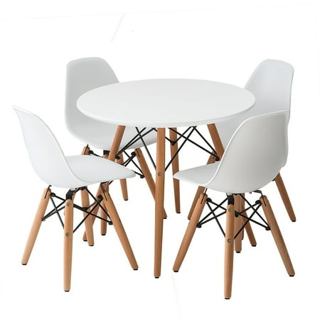 Buschman Set Of White Eames Style Kids Dining Room Mid Century Buschman Set Of White Eames Style Kids Dining Room Mid Century Wooden Legs Table And Four Armless Chairs