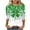 Multicolor 1, variant on 3/4 Sleeve Blouses for Women Dressy,St. Patrick's Day Women's Tie Dye 3/4 Sleeve T-Shirt Leaf Clover Print Casual Loose Tops for Holiday Party & Daily Wear
