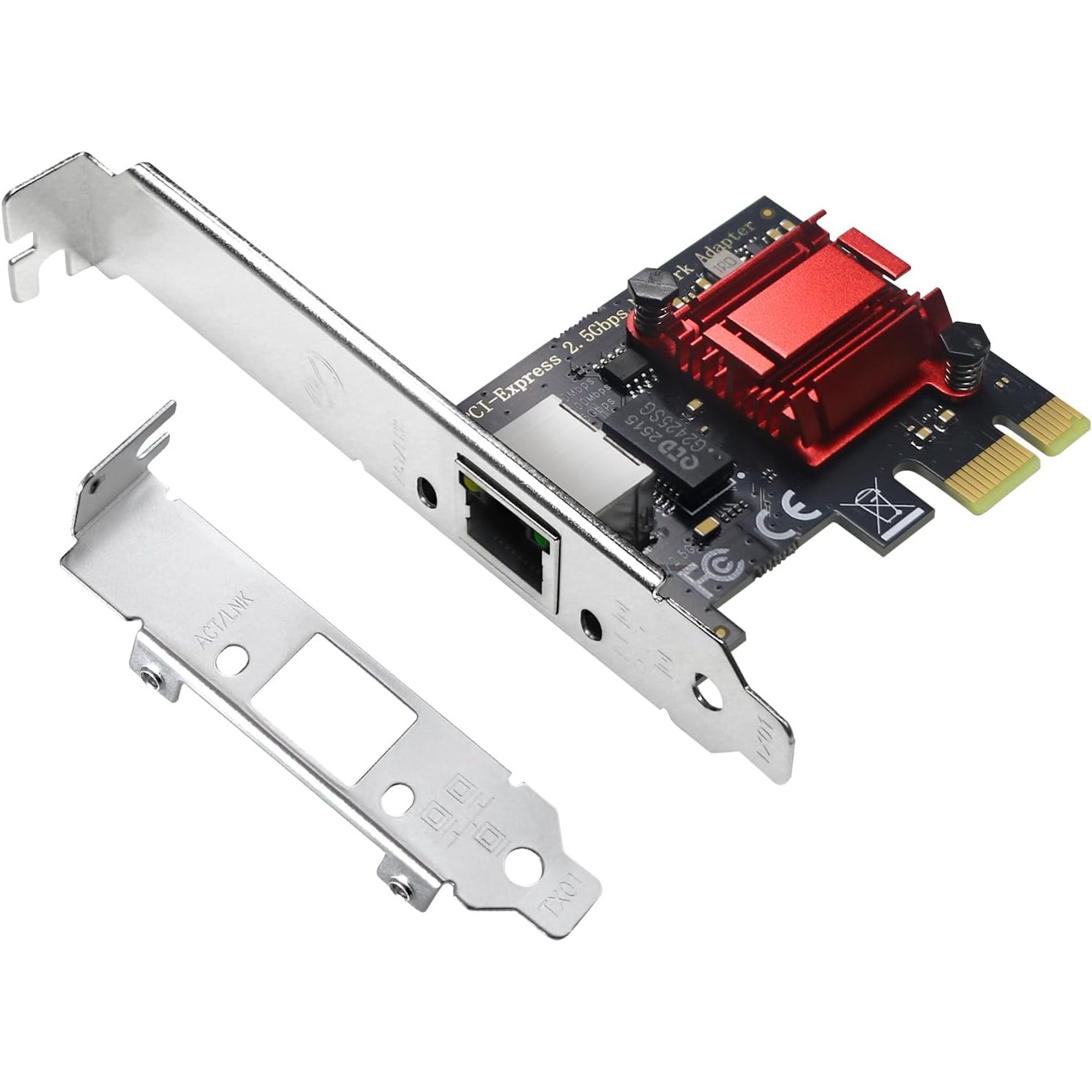 2.5GB PCIe Network Card, 2.5G NIC with RTL8125B Chip, 2.5GBase-T Internal Computer Networking Card, 2500/1000/100Mbps Ethernet Adapter, RJ45 LAN Controller Supports Windows 7/8/10/11/Linux/MAC