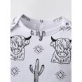 thumbnail image 2 of Infant Baby Boy Clothes Print Romper + Suspender Letter Pants Outfit Black 9-12 Months, 2 of 7