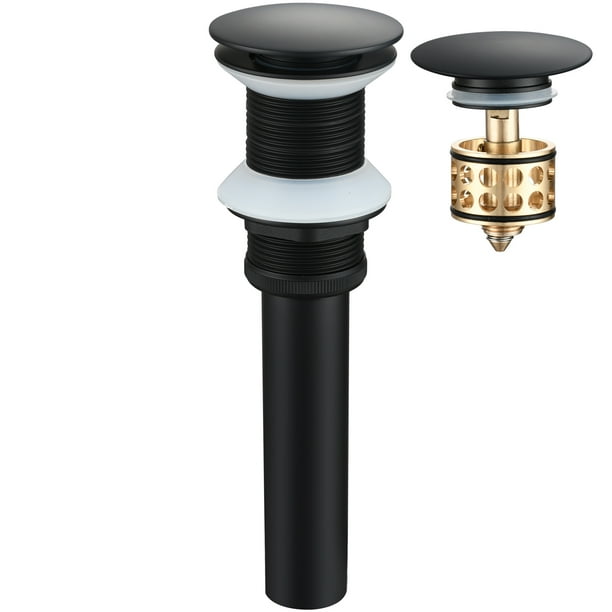 Brass Pop Up Sink Drainer Without Overflow Bathroom Drain With