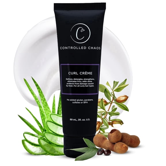 Controlled Chaos Original Curl Crème, Curl Defining Cream for Curly, Wavy & Coily Hair, Frizz Control, Sulfate-Free, Shea Butter & Aloe Vera, 3 oz