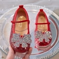 thumbnail image 5 of Ccpelsie Toddler Little Girl Mary Jane Dress Shoes Ballet Flats for Girl Party School Shoes Bowknot Princess Shoes(Red,1), 5 of 6