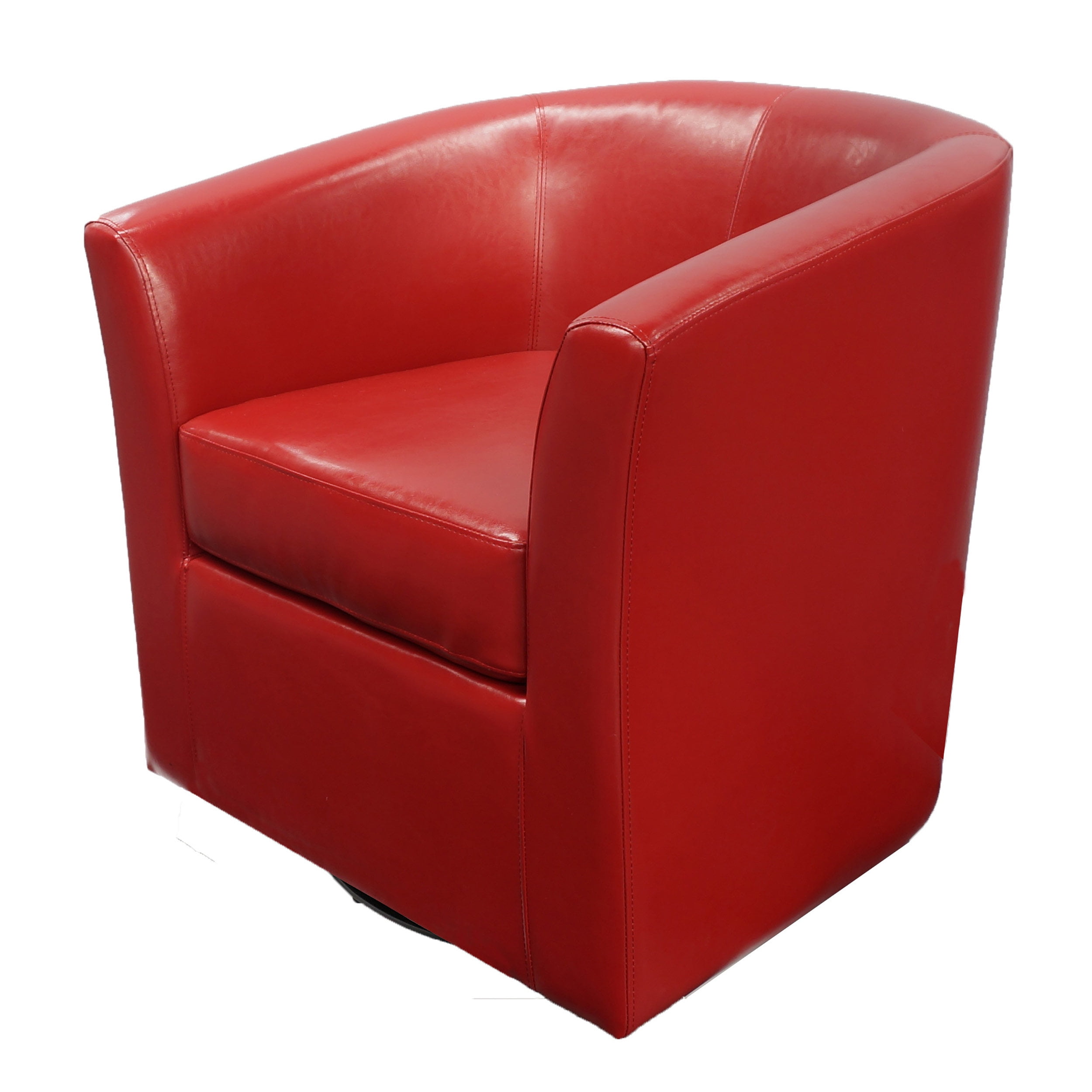 Porsche Indoor Red Faux Leather Swivel, Swivel Barrel Chair Faux Leather