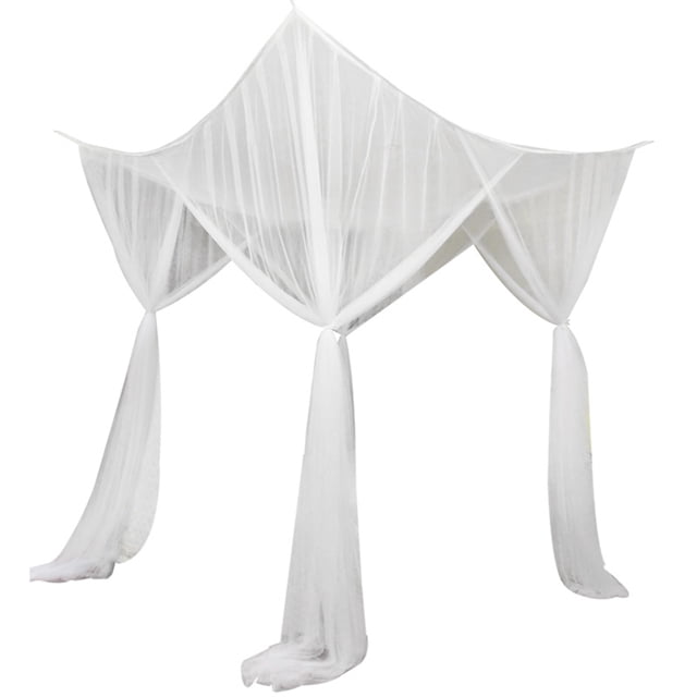 Bed Canopy Mosquito Net Curtain Solid Color Mesh 4 Doors Bedroom Home Decor Gift