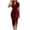 Wine, variant on Wrap Dresses for Women Soft Cozy Short Sleeve Satin Dress with Belt Elegant Bodaycon V Neck Midi Summer Dresses Navy 2XL