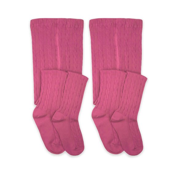 Jefferies Socks Girls Cable Knit Tights 2-Pack, Sizes S-L