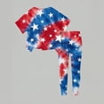 thumbnail image 5 of CCRFTGI 4th of july Outfits for Kids Girls Size 10-12 Cute 1776 2 Piece Outfits American Flag Stars Short Sleeve T-Shirts and Elastic Waist Pants Athletic Summer Outfits for Girls Blue 3-4 Years, 5 of 5