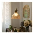 thumbnail image 6 of FSLiving 1-Pack 6.7" Amber Glass Water-drop Lamp Shade Replacement, Brown Flower Bell Glass Cover, DIY Torchiere Shade Decorative for Pendant Light Table Lamp Swag Ceiling Lamp Wall Sconce, 6 of 6