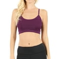 thumbnail image 1 of Zenana Women & Plus Cross Back Padded Seamless Bralette Sports Bras with Adjustable Strap, 1 of 3