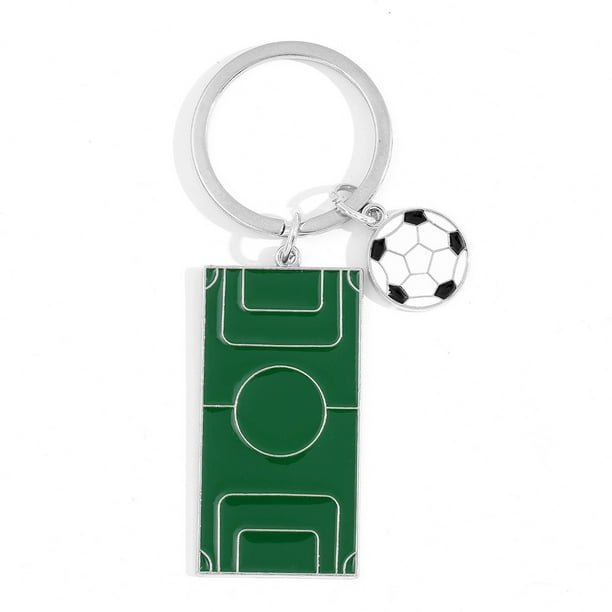 Llavero de campo de fútbol y balón de fútbol de aleación de zinc