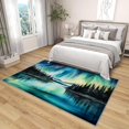 thumbnail image 4 of 3x4 Rug, Aurora Door Mat Washable Non Slip Soft for Entryway, Northern Lights Rug, Polar Landscape Carpet, Aurora Home Decor & Gifts, 4 of 7