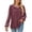 Wine, variant on qolati Women's Dressy Casual Long Sleeve T-Shirts Trendy Solid Color V Neck Pleated Front Tunic Shirt Loose Fit Basic Lightweight Going Out Tops