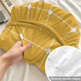 thumbnail image 4 of Twin XL Size Fitted Sheet Set - Yellow Orange Gingham 2 Piece Bedding Sets 16" Deep Pocket Fitted Sheet with 1 Pillowcases, Modern Minimalist Geometric Plaid Brushed Microfiber Hotel Bed Sheets, 4 of 9