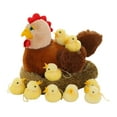 thumbnail image 4 of 13.8inch Chicken Stuffed Animals, Mommy Farm Hen Plush with Henhouse Plushie/10 Little Baby Chicks Toys Whit Chicken Croak Sound , Christmas Easter Basket Gifts Surprise for Kids Birthday Party, 4 of 23