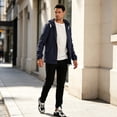 thumbnail image 4 of Smawell Men Hooded Multi Pocket Cargo Windbreaker Jacket, 4 of 6