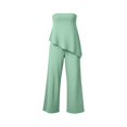 thumbnail image 4 of hoksml Women Strapless Asymmetrical Top Wide Leg Pants Two Piece Outfit Vacation Casual Set for Everyday Comfort, 4 of 9