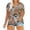 Brown, variant on Buigttklop Womens Plus Size Summer Floral Print Tops Women'S Casual V Neck Hollow Tee Shirts Leaf Sleeve Loose Blouse