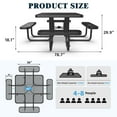 thumbnail image 4 of Chery Industrial 46" Expanded Metal Square Picnic Table with 4 Benches & Umbrella Hole, Outside Table and Bench Set for Park, Garden, Backyard, Patio, Black, 4 of 10