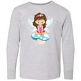 thumbnail image 3 of Inktastic Cute Fairy, Magic Fairy, Brown Hair, Mushroom Long Sleeve Youth T-Shirt, 3 of 5