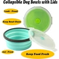 thumbnail image 4 of Collapsible Dog Bowls with Lids, 2 Pack Portable Travel Dog Bowls for Small Medium Large Dogs, Silicone Foldable Outdoor Dog Cat Food Water Bowls for Camping Hiking Road Trip, Pink 17 oz, 4 of 7