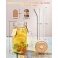 thumbnail image 3 of 24 oz Mason Jar with Bamboo Lids 8-Piece Drinking Set with Handles and Straws, 3 of 7