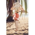 thumbnail image 2 of HAPPY BAY Women's Pareo Bikini Beach Wrap Skirt Mini Sarong Swimwear Cover Ups for Women One Size Berry, Floral, 2 of 5