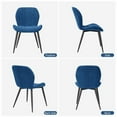 thumbnail image 4 of Hawsaiy Modern Velvet Dining Chairs Set of 6,Upholstered Armless Chairs with Metal Legs and Thick Cushions,Blue, 4 of 8