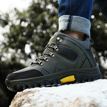 

Men Winter Snow Boots Waterproof PU Leather Sneakers Super Warm Men s Boots Outdoor Male Hiking Boots Work Shoes