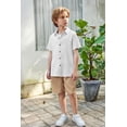 thumbnail image 7 of Arshiner Boys Summer Beach Outfits 2 Piece Casual Button Down Shirt and Shorts Set Vacation Texture Sets, 7 of 7