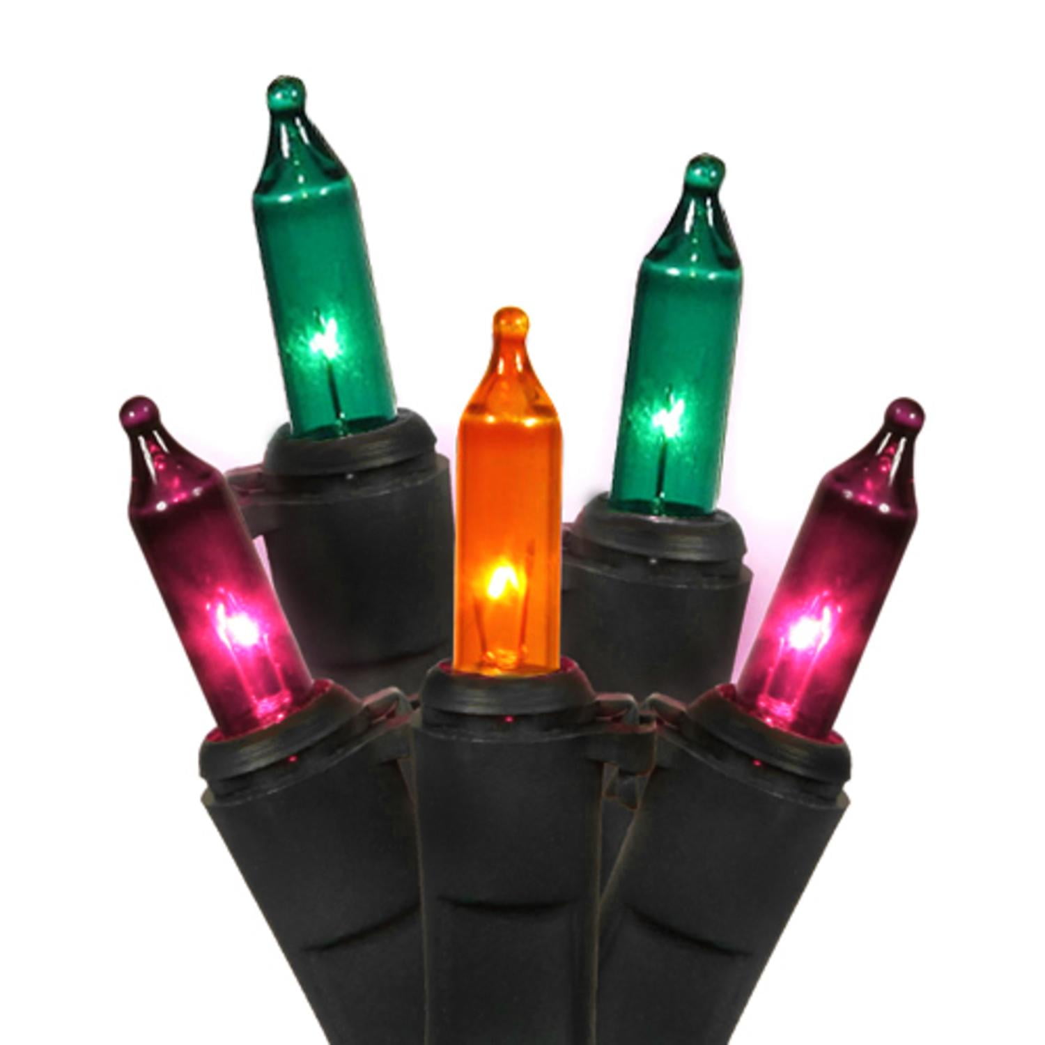 100ct Mini String Lights Orange /& Purple Mini Lights Indoor Outdoor Black Wire