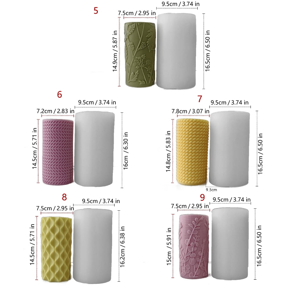 PatungKu Easy Cleaning Silicone Candle Mould With Star Designs Cylindrical Shape Beginner Friendly Candle Making Equipment
