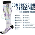 thumbnail image 4 of Coolnut 1 Pack Eiffel Tower Lavender Compression Socks for Women Men Knee High Stocking for Running,Athletic,Medical, 4 of 6